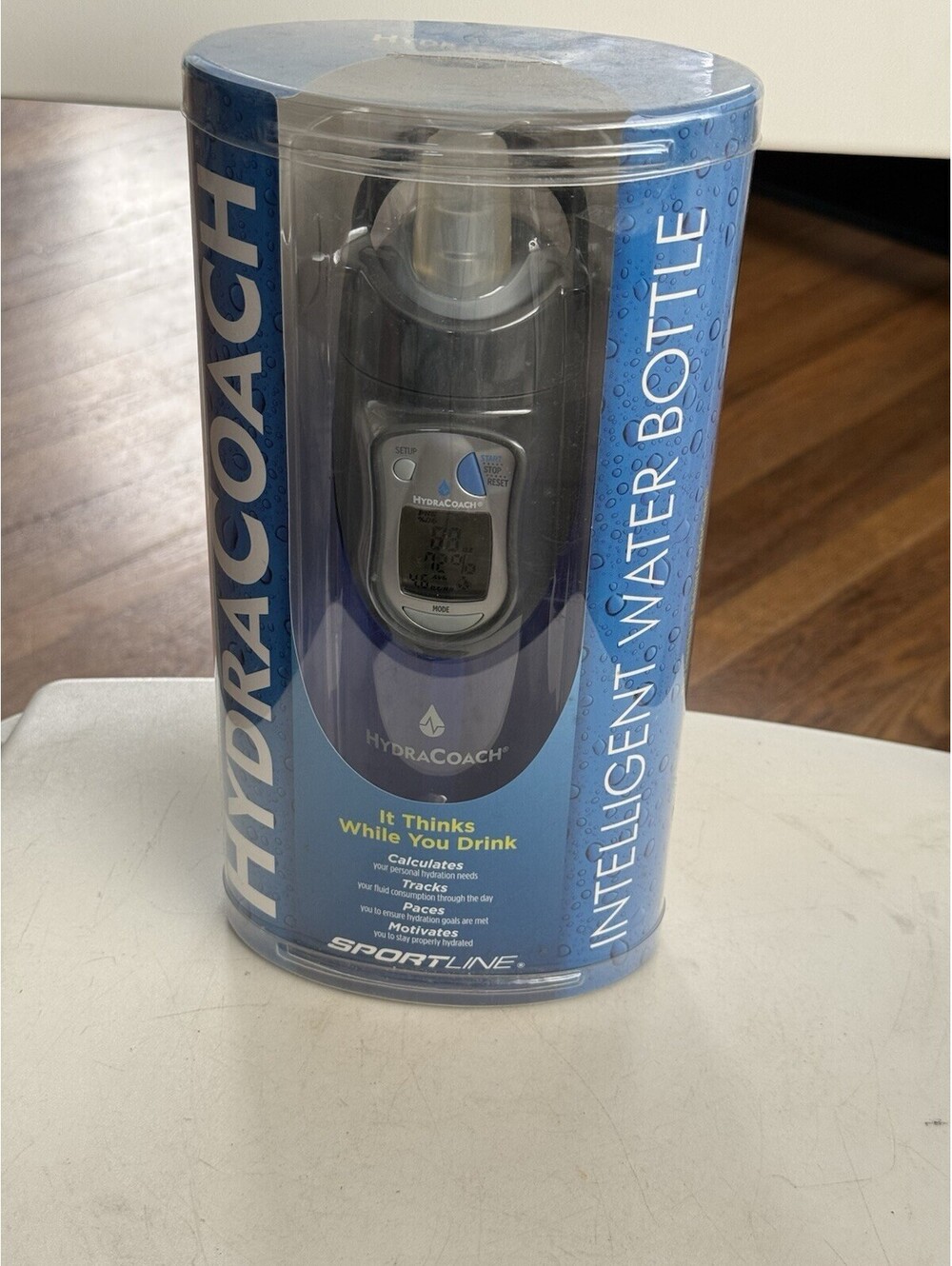 Sportline HydraCoach Intelligent Water Bottle Tacks Water Blue 22 Oz